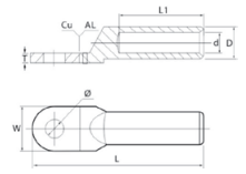 CAT 240MM² BAKIR ALÜMİNYUM SKP PABUCU (BİMETAL UZUN TİP)