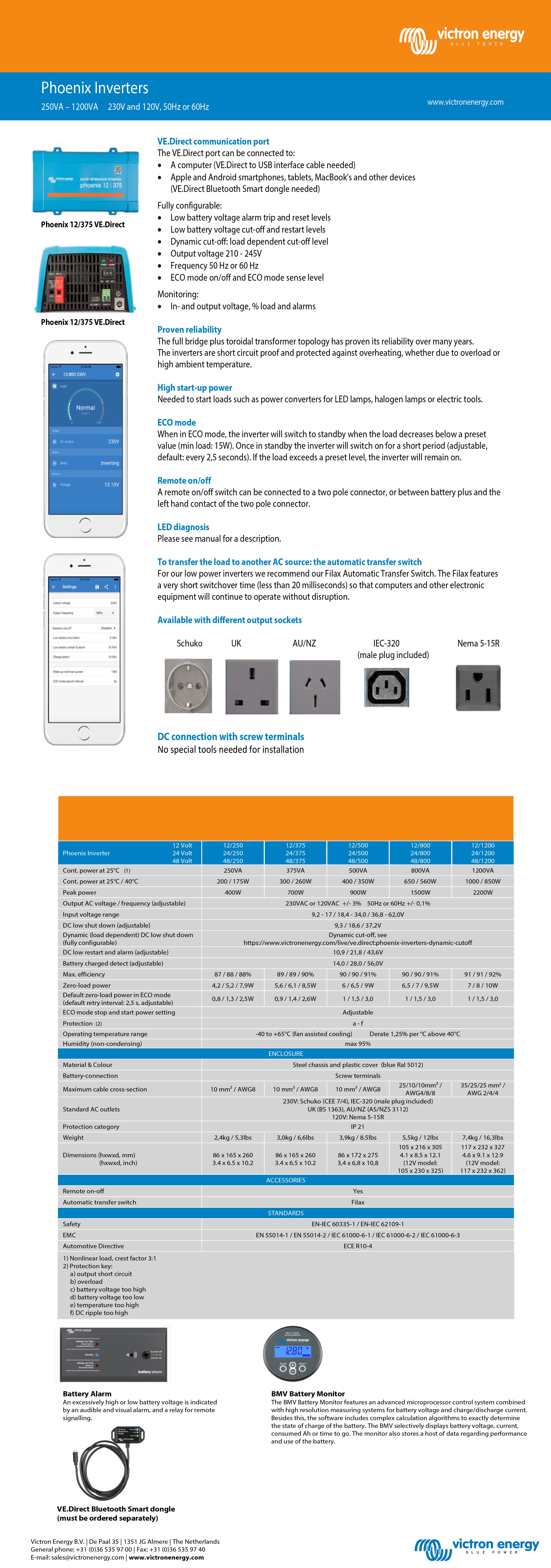 Victron Phoenix 48/800W VE.Direct Schuko