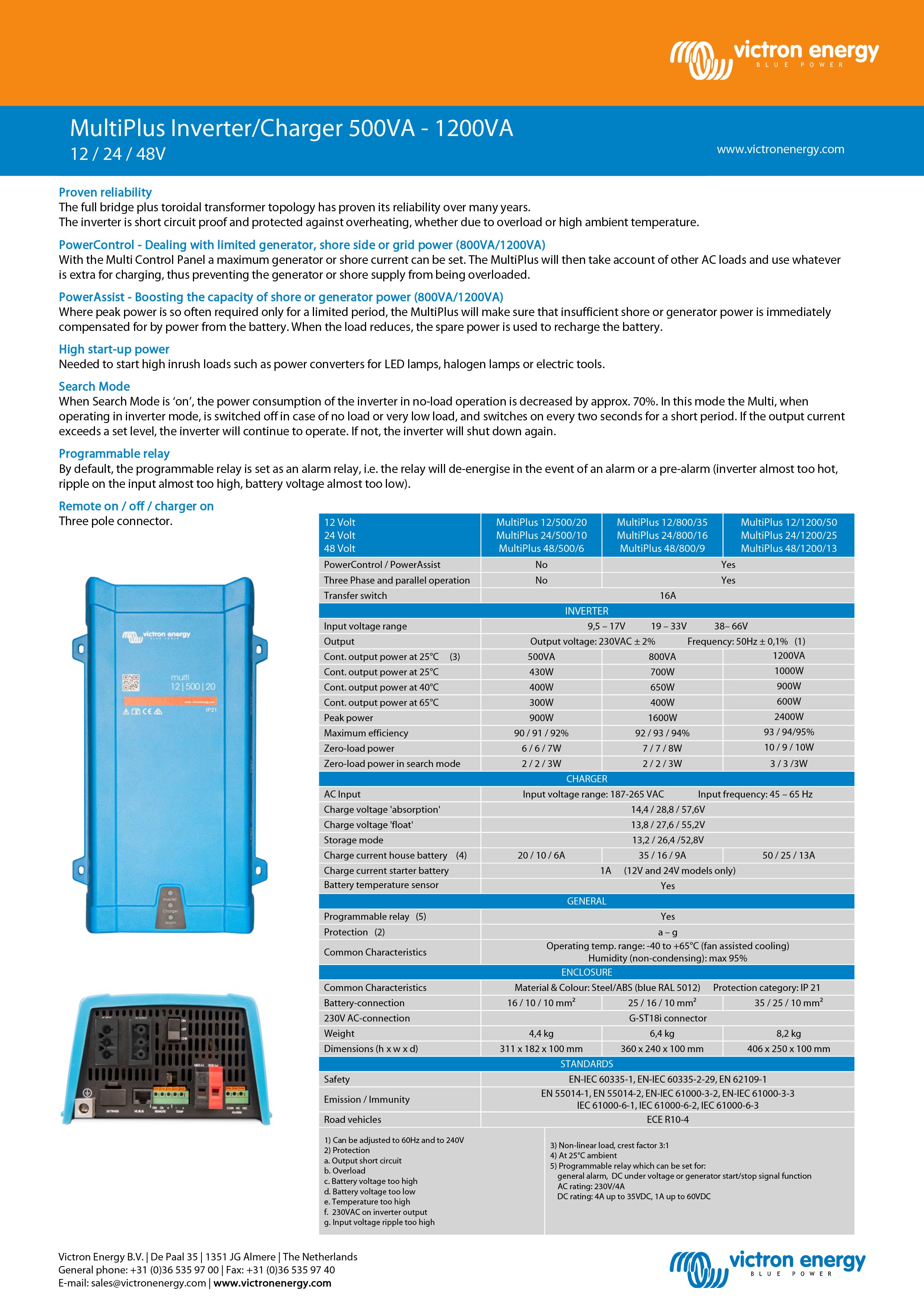 Victron MultiPlus 12/800/35-16 Inverter & Charger