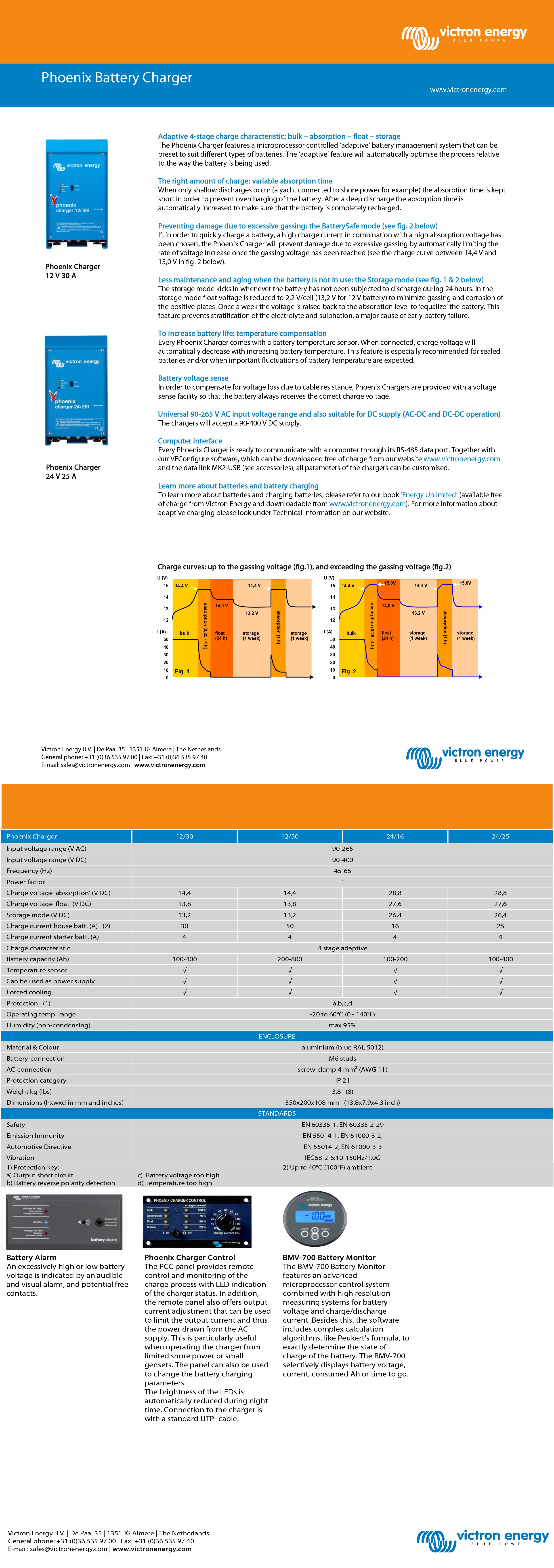 Victron Phoenix Charger 12V/25(2+1)A 120-240V Akü Şarj Aleti