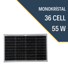 55W MONOKRİSTAL GÜNEŞ PANELİ