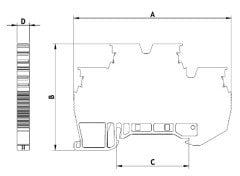 2,5mm² Çift Katlı Yay Bağlantılı Ray Klemens