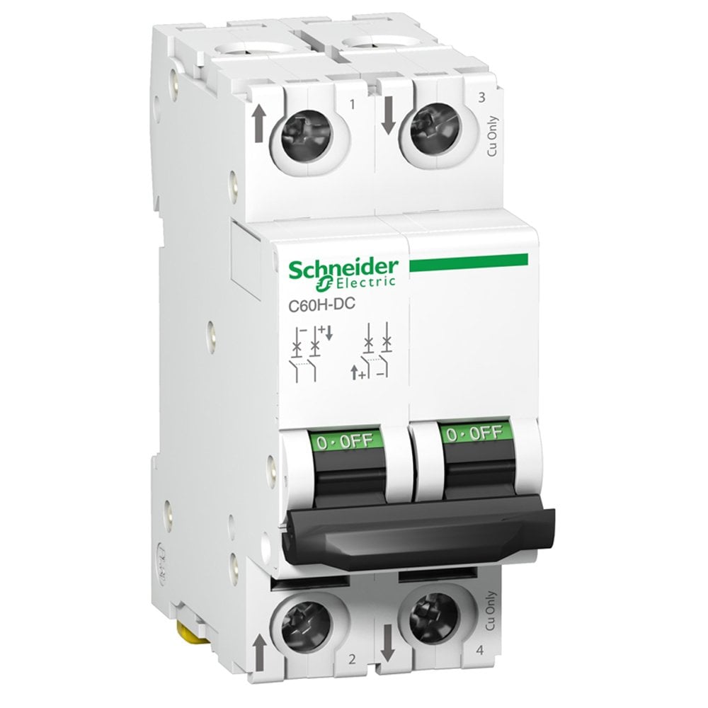 Schneider Minyatür DC devre kesici - C60H - 2 kutup - 63 A - C eğrisi  A9N61539
