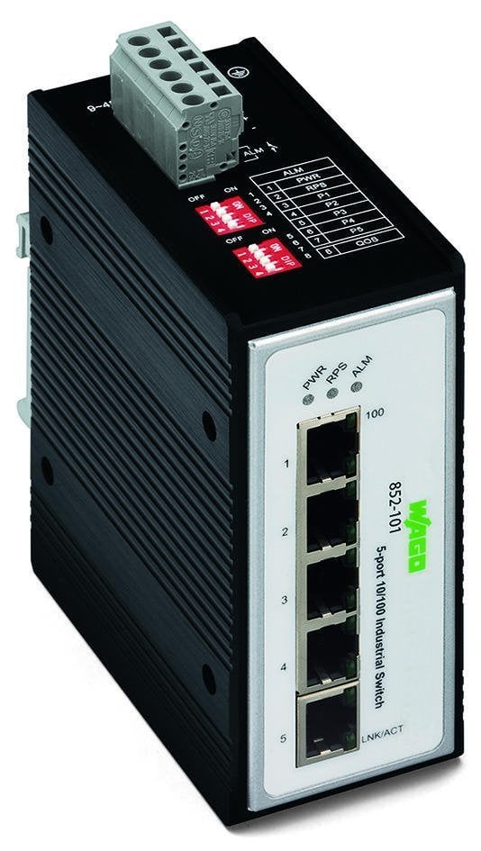 852-101 Endüstriyel Switch; 8-port 100Base-TX; siyah