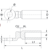 CAT 240MM² BİMETAL SKP PABUCU (AL-CU)