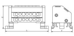 2 Kutuplu Dağıtıcı Ünite  9x6,5mm² 22 Delikli 80A