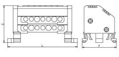 2 Kutuplu Dağıtıcı Ünite 12x7mm² 10 Delikli 160A