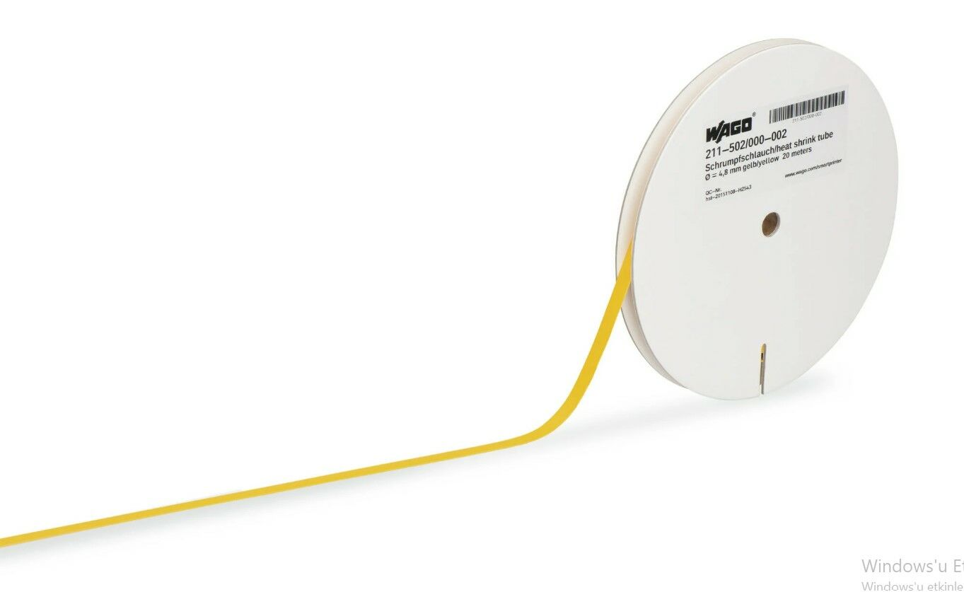211-502/000-002 Daralan makaron; Smart Printer için; Daralmamış çap: 4,8 mm; sarı