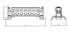 1 Kutuplu Kapaklı Dağıtıcı Ünite  15x10mm² 10 Delikli 250A