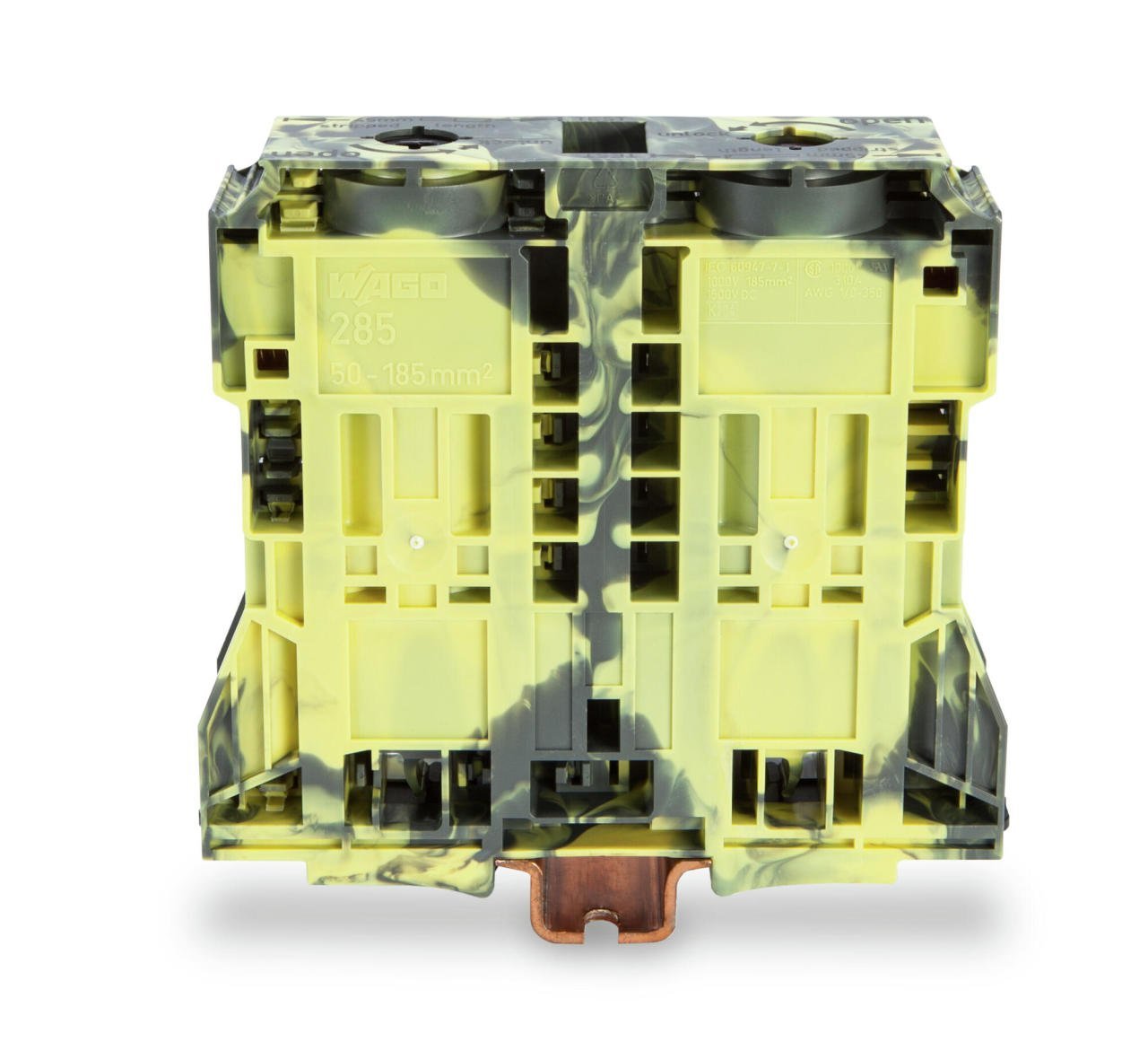 285-1181 2 iletkenli geçiş klemensi; 185 mm²