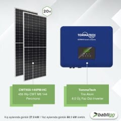 8 kWe / 9.1 kWp ON-GRID Trifaze Solar Paket Sistem