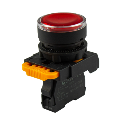 CAT Ø22MM 1NC IŞIKLI YAYLI BUTON 220V AC/DC (KIRMIZI)