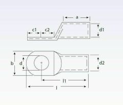 SQ 50-M10 Standart Tip (SKP) Sıkmalı Kablo Pabucu