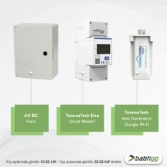 3 kWe / 3.64 kWp Hybrid Monofaze Solar Paket Sistem - LifePo4 Akü Kapasitesi 5,8 kWh