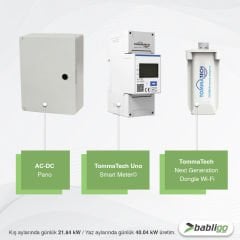 5 kWe / 7.28 kWp Hybrid Monofaze Solar Paket Sistem - LifePo4 Akü Kapasitesi 17,4 kWh