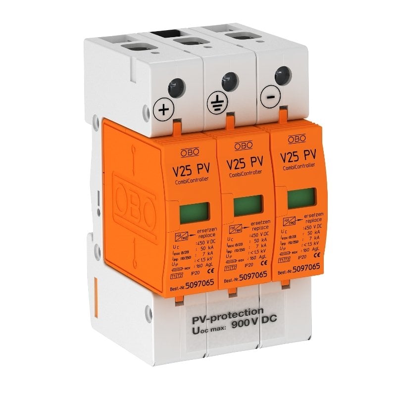 Tip 1+2 Parafudr ; 3-Kutuplu Fotovoltaik ; V25-B+C 3-PH900; (900V) - 5097447
